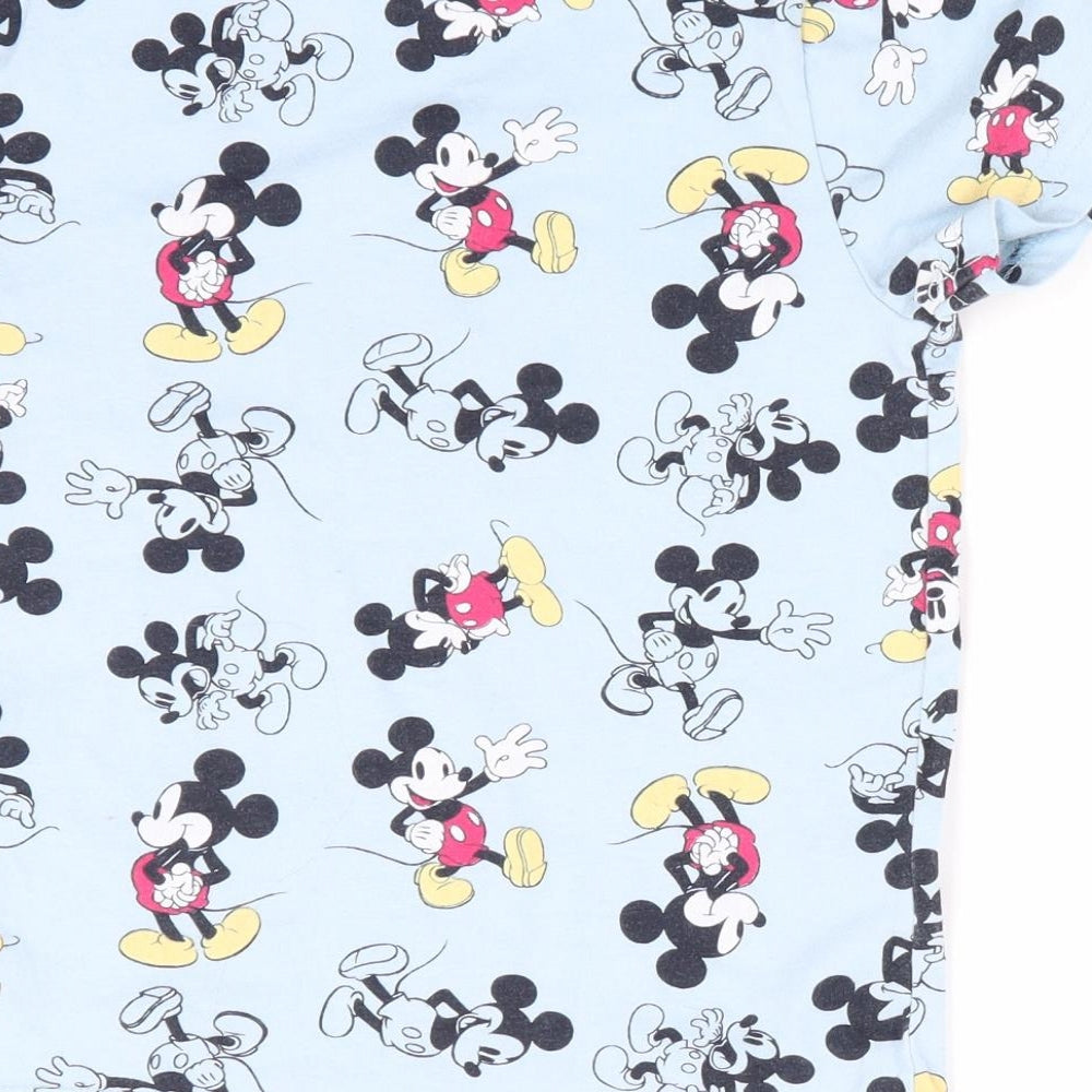 Disney Boys Blue Animal Print  Basic T-Shirt Size 4-5 Years  - Mickey  Mouse Print