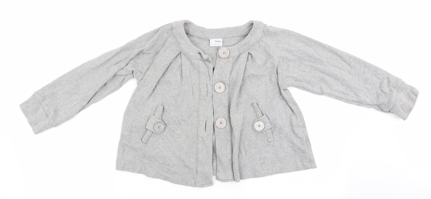 NEXT Girls Grey   Cardigan Jumper Size 9 Years
