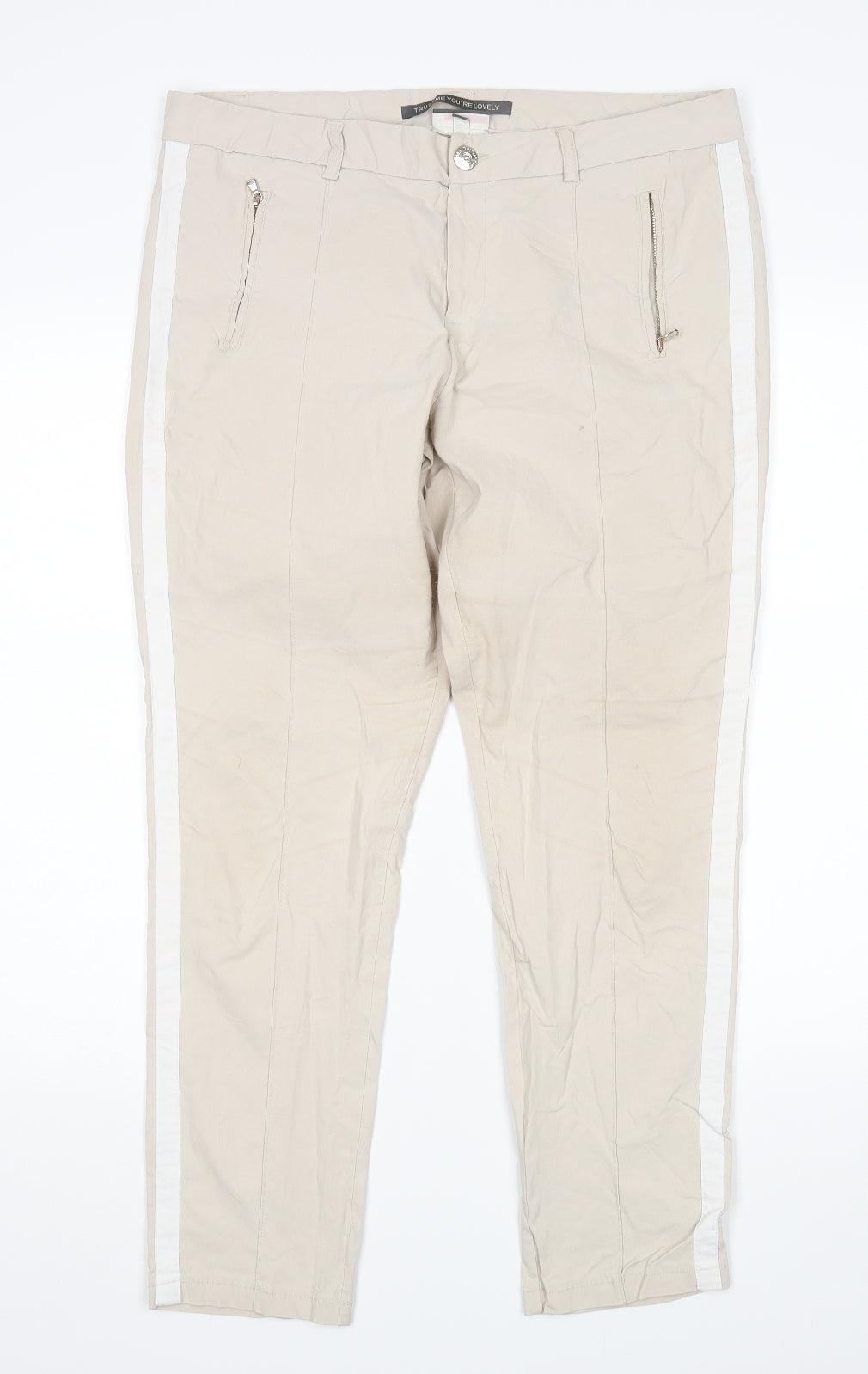 Street One Womens Beige   Chino Trousers Size 14 L27 in