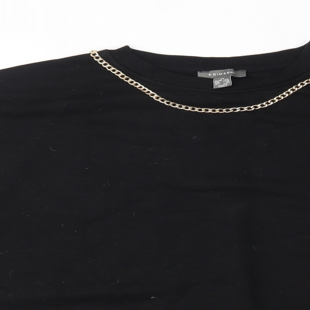 Primark Womens Black   Pullover Jumper Size XS  - with chain