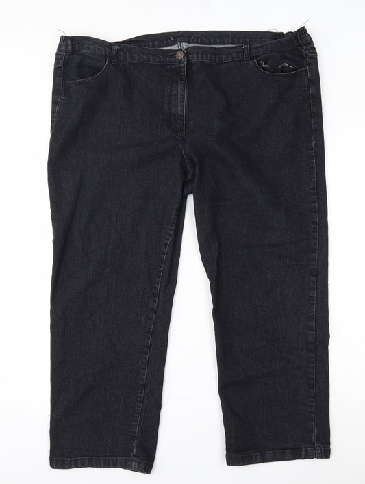 Preworn Womens Black   Capri Jeans Size 44 in L24 in
