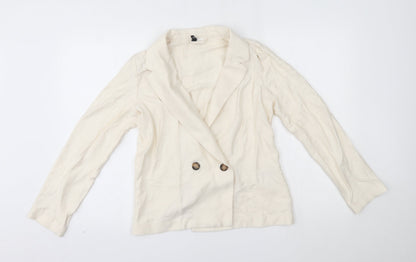 Preloved H&M Womens Beige   Jacket Blazer Size XS - Front
