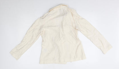 Preloved H&M Womens Beige   Jacket Blazer Size XS - Back