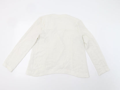 Elodie Womens White   Jacket Blazer Size L