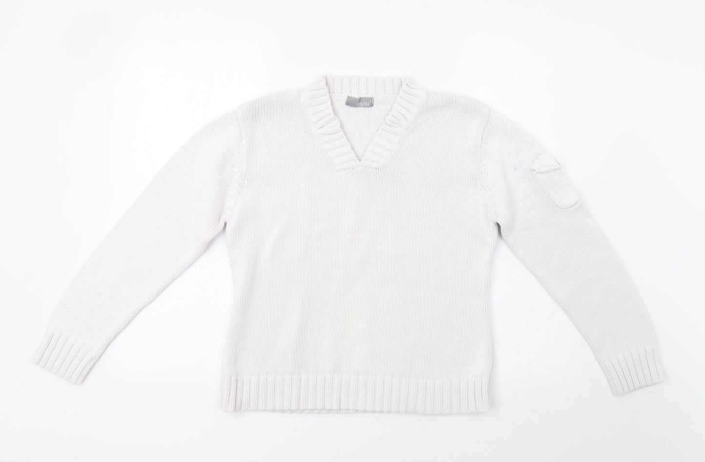 South Womens White   Pullover Jumper Size M