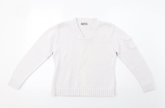 South Womens White   Pullover Jumper Size M