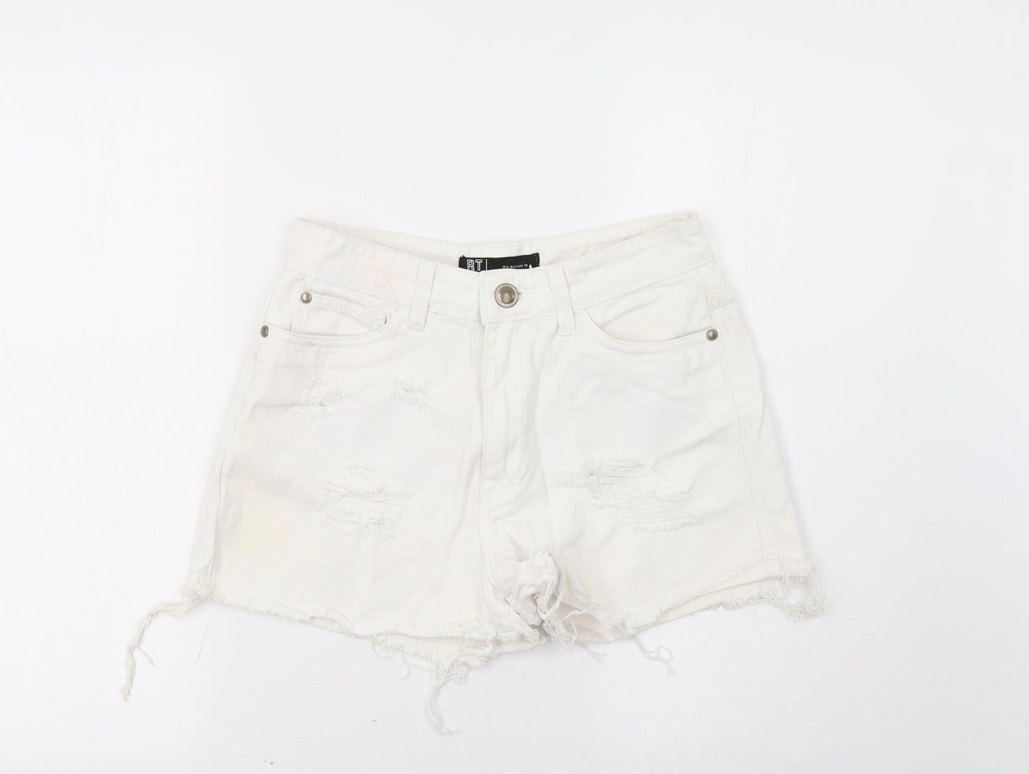 RT Womens White   Hot Pants Shorts Size 10