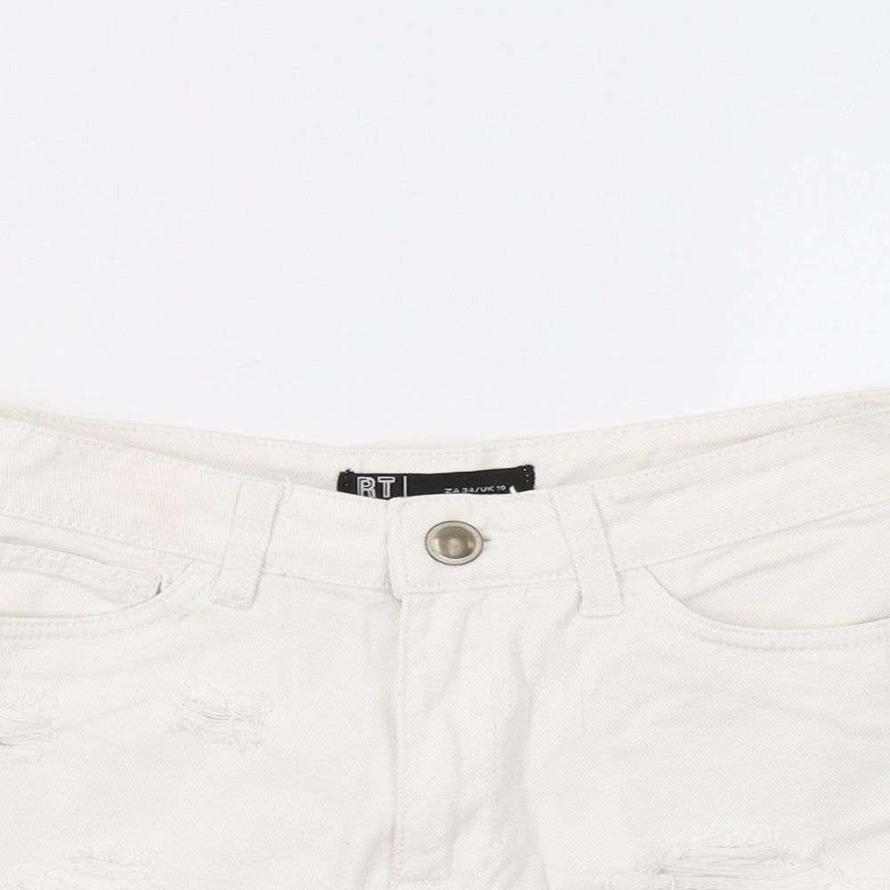RT Womens White   Hot Pants Shorts Size 10
