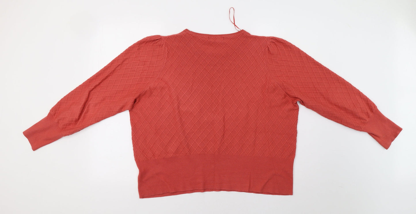 M&S Womens Red   Pullover Jumper Size 20