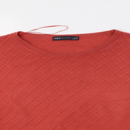 Preloved M&S Womens Red   Pullover Jumper Size 20 - Detail