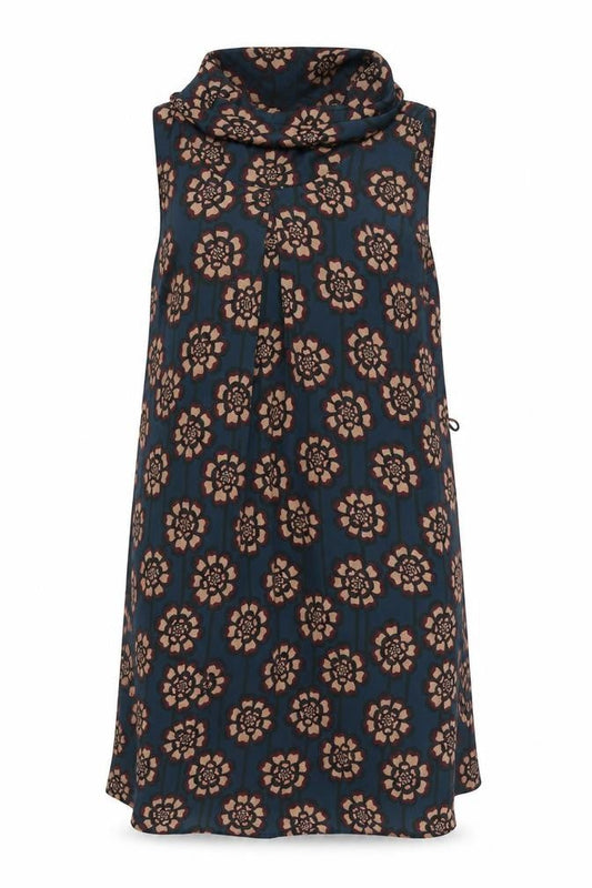 Clements Ribeiro Womens Blue Floral  A-Line  Size 10
