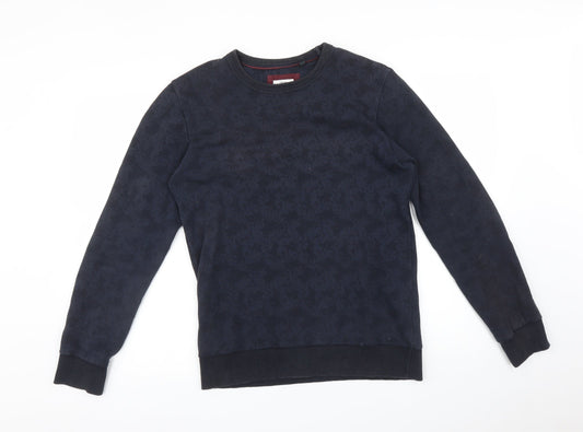 NEXT Mens Blue Floral  Pullover Sweatshirt Size S