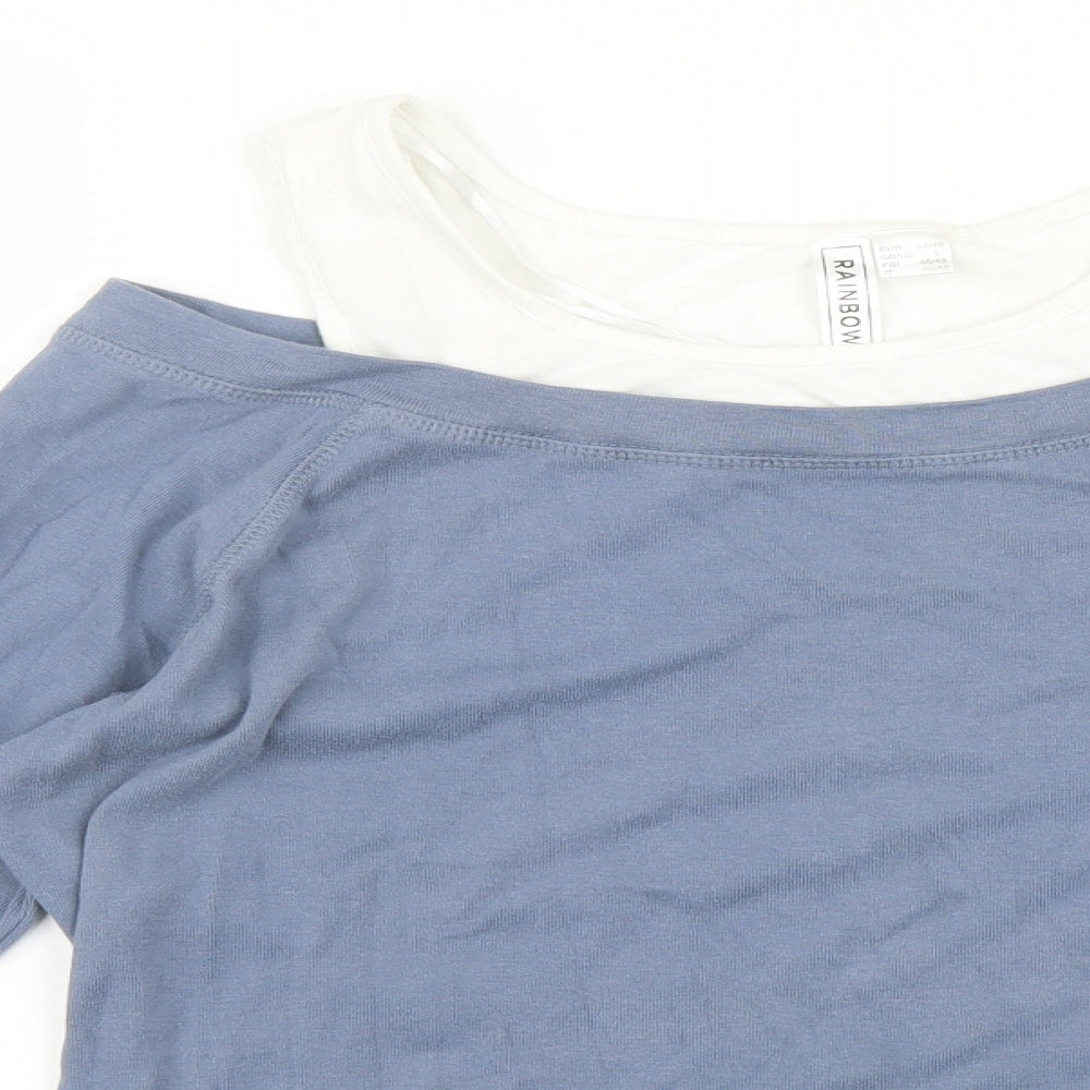 Rainbow Womens Blue   Basic T-Shirt Size L
