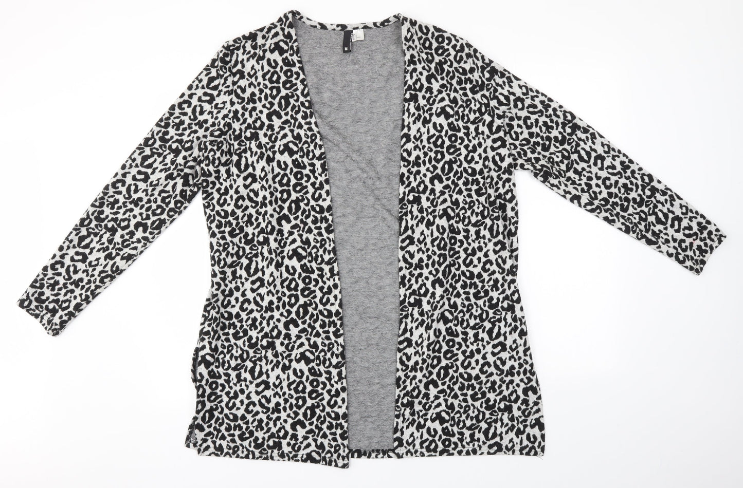 H&M Womens Grey Animal Print  Cardigan Jumper Size M
