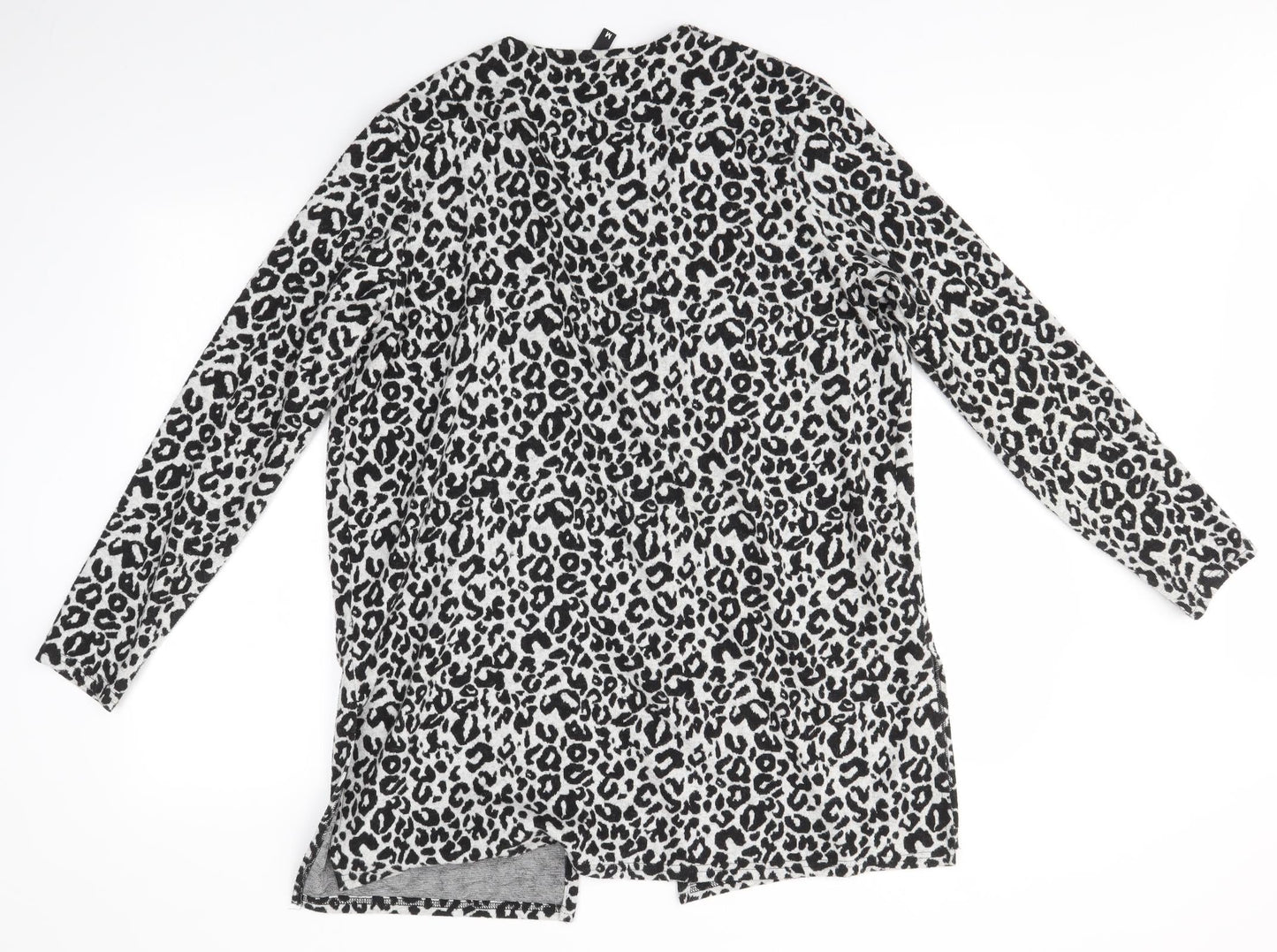 H&M Womens Grey Animal Print  Cardigan Jumper Size M