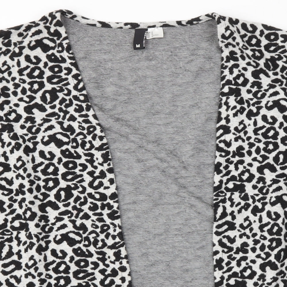 H&M Womens Grey Animal Print  Cardigan Jumper Size M