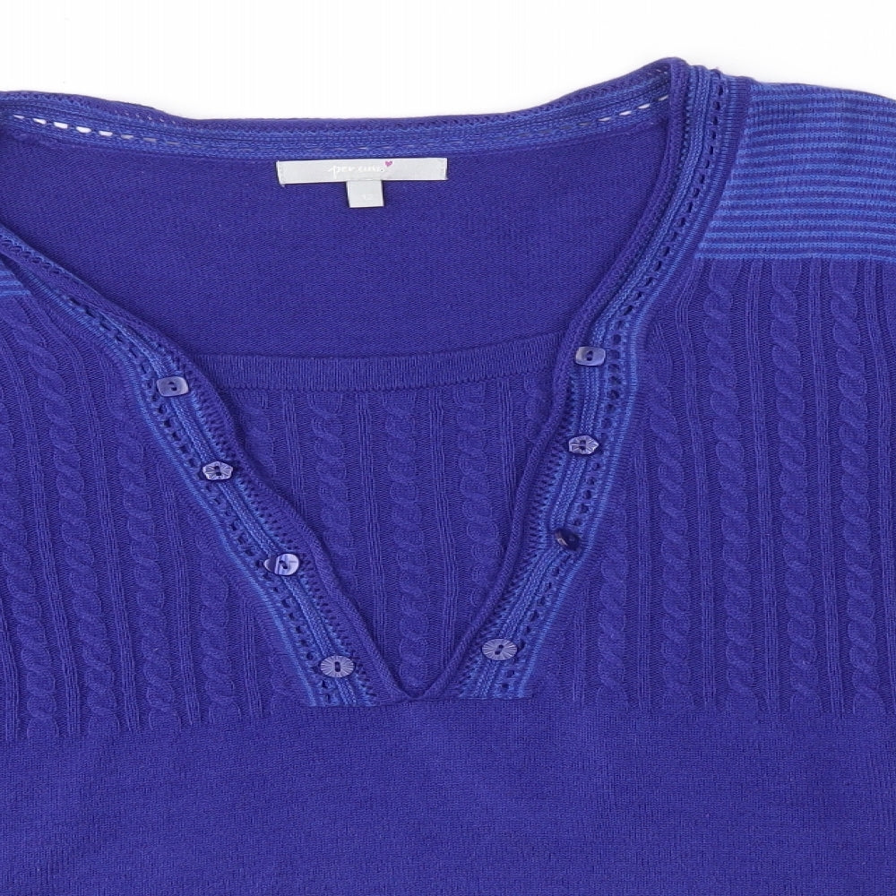 M&S Womens Blue   Pullover Jumper Size 12
