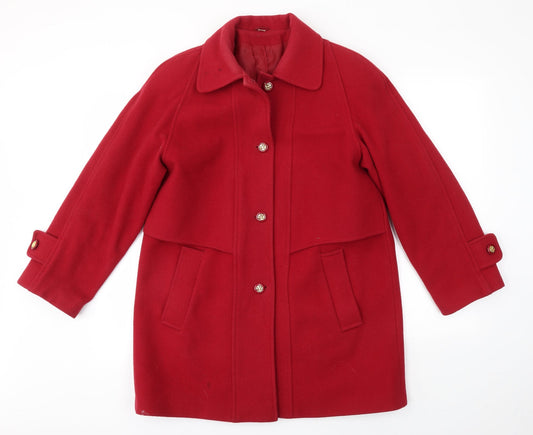 Compliments Womens Red   Overcoat Coat Size 10