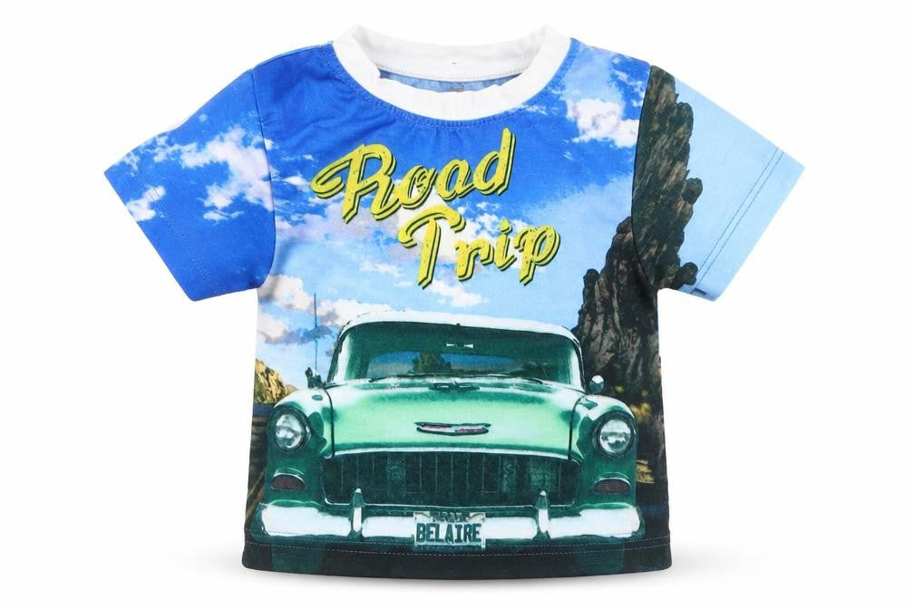 PEP&Co Baby Blue   Basic T-Shirt Size 9-12 Months  - Road Trip