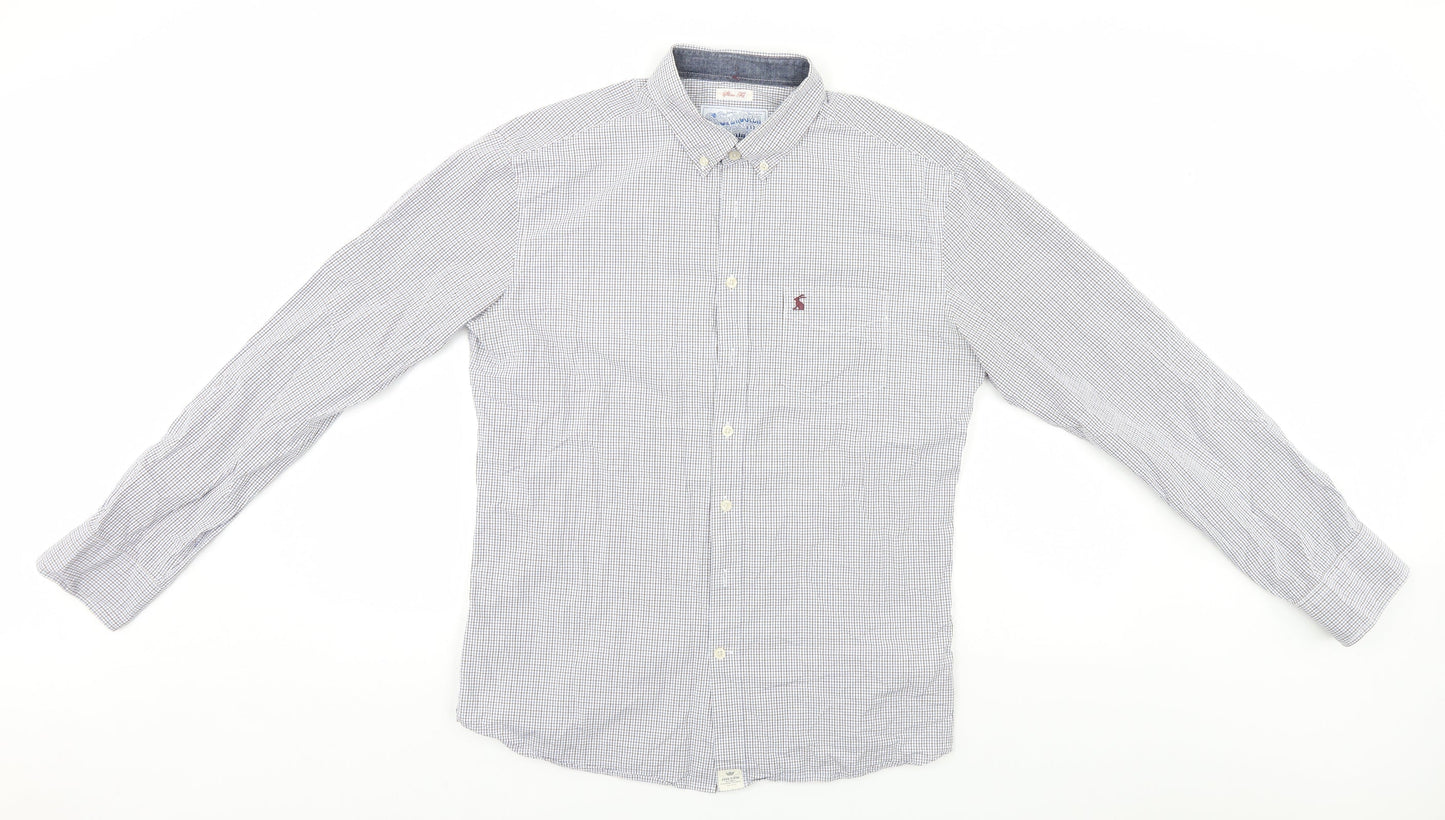 Jonles Mens White Plaid   Button-Up Size M