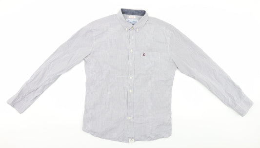 Jonles Mens White Plaid   Button-Up Size M