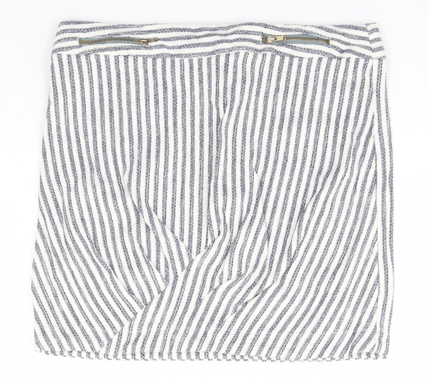 Topshop Womens White Striped  Straight & Pencil Skirt Size 12