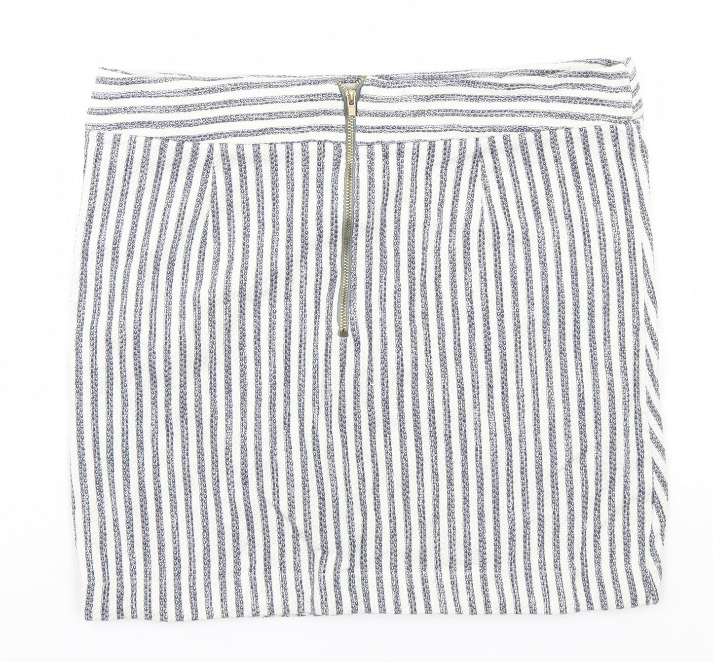 Topshop Womens White Striped  Straight & Pencil Skirt Size 12