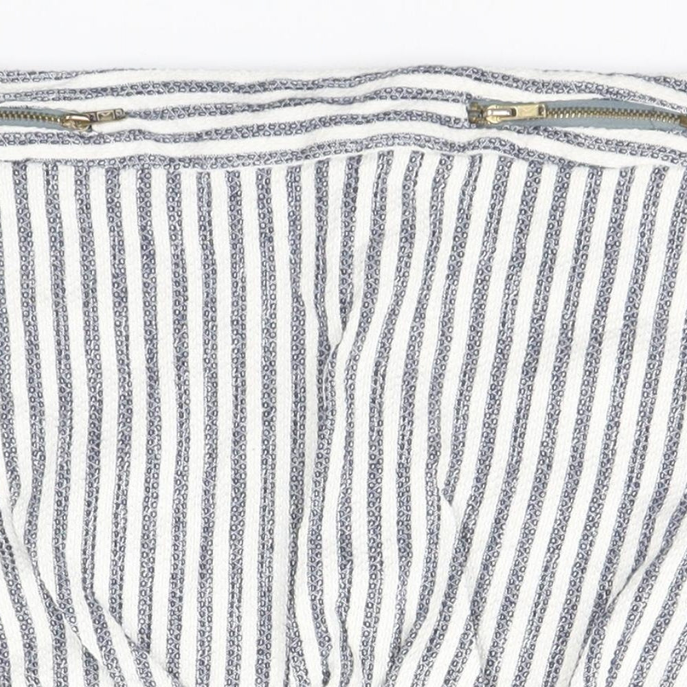 Topshop Womens White Striped  Straight & Pencil Skirt Size 12