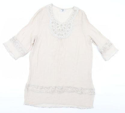 Style Womens Beige   Basic Blouse Size L