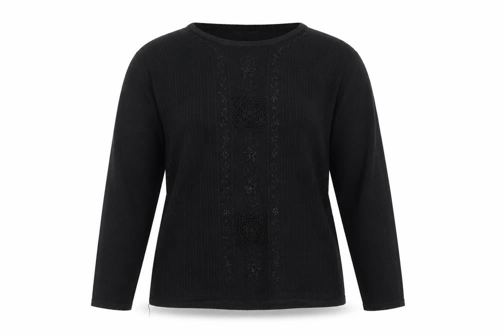 DONNA LEWIS Womens Black   Pullover Jumper Size L