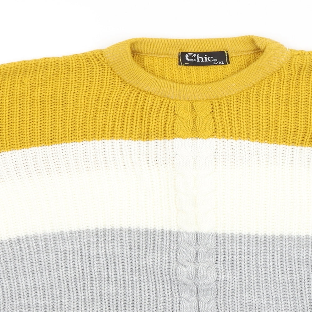 CHIC Womens Multicoloured   Pullover Jumper Size L