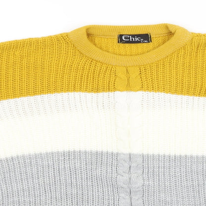 CHIC Womens Multicoloured   Pullover Jumper Size L