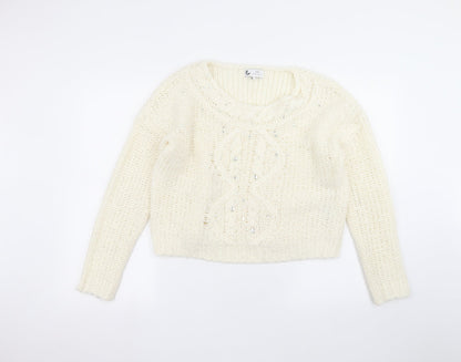 Next Womens White   Pullover Jumper Size M