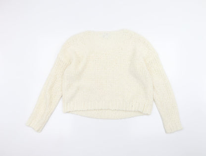 Next Womens White   Pullover Jumper Size M