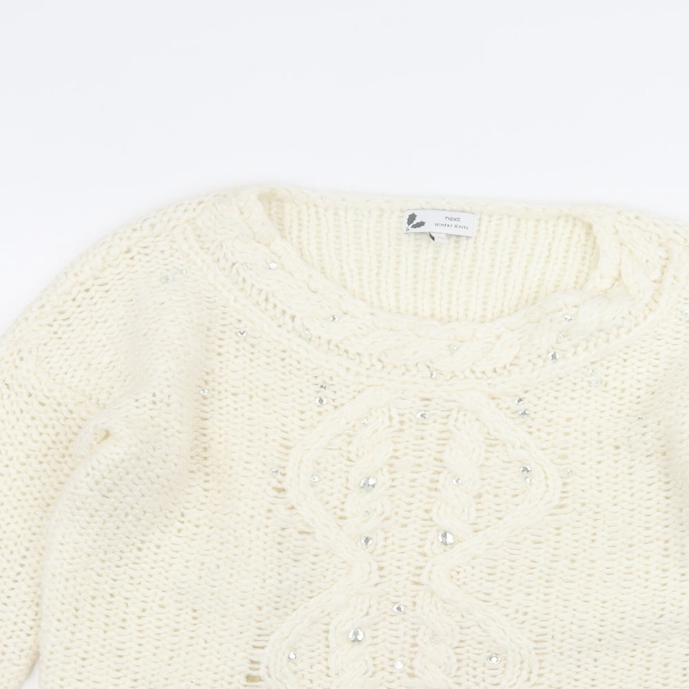 NEXT Womens White   Pullover Jumper Size M