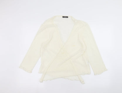 Bonmarché Womens White Cardigan Jumper Size M