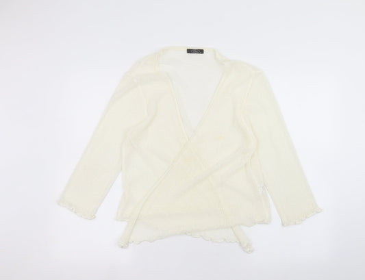 BM Womens White   Cardigan Jumper Size M