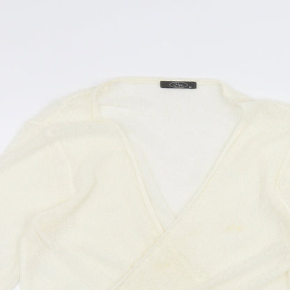 Bonmarché Womens White Cardigan Jumper Size M
