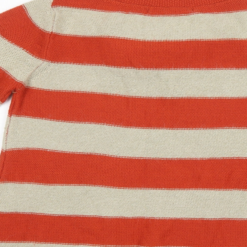 NEXT Womens Orange Striped  Pullover Jumper Size 8