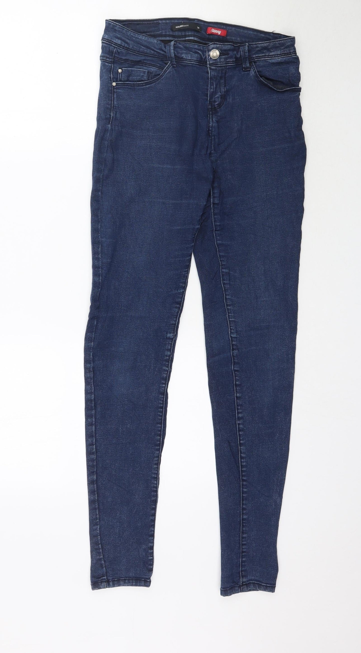 House Basic Womens Blue  Denim Skinny Jeans Size 6 L30 in