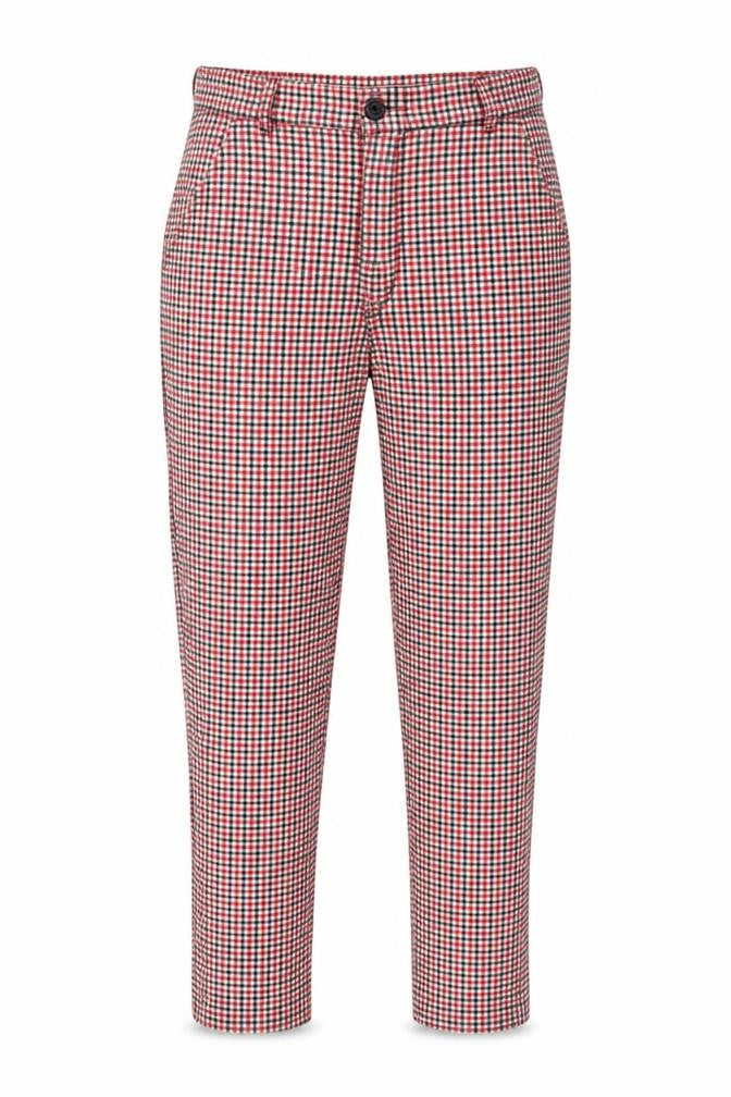 Preworn Womens Red Plaid  Trousers  Size S L24 in