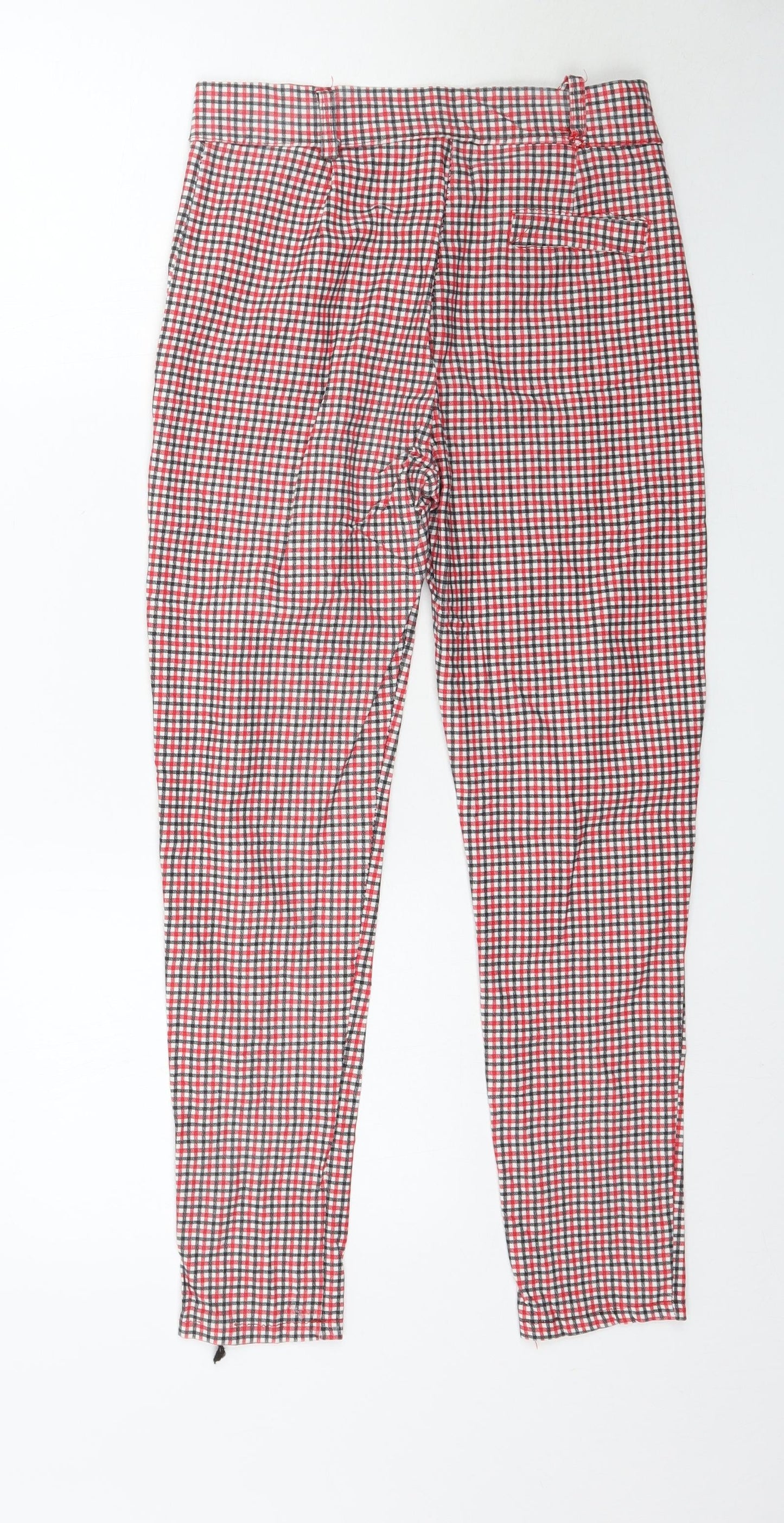 Preworn Womens Red Plaid  Trousers  Size S L24 in
