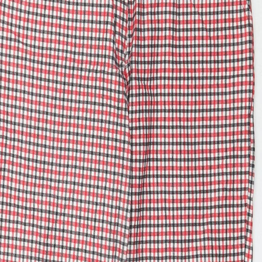 Preworn Womens Red Plaid  Trousers  Size S L24 in