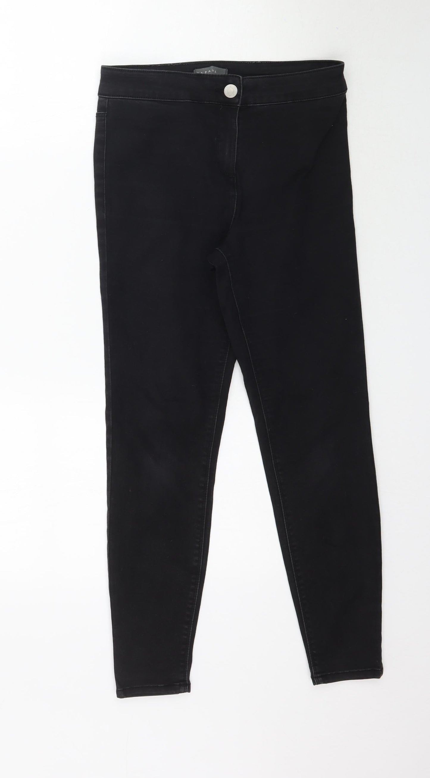 Papaya Womens Black  Denim Skinny Jeans Size 8 L25 in