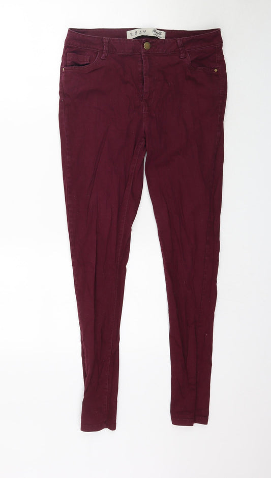 Denim Co. Womens Purple  Denim Skinny Jeans Size 10 L29 in
