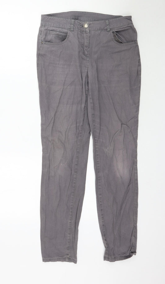 Wallis Womens Grey  Denim Skinny Jeans Size 8 L30 in