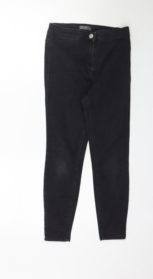 Matalan Womens Black  Denim Skinny Jeans Size 8 L25 in