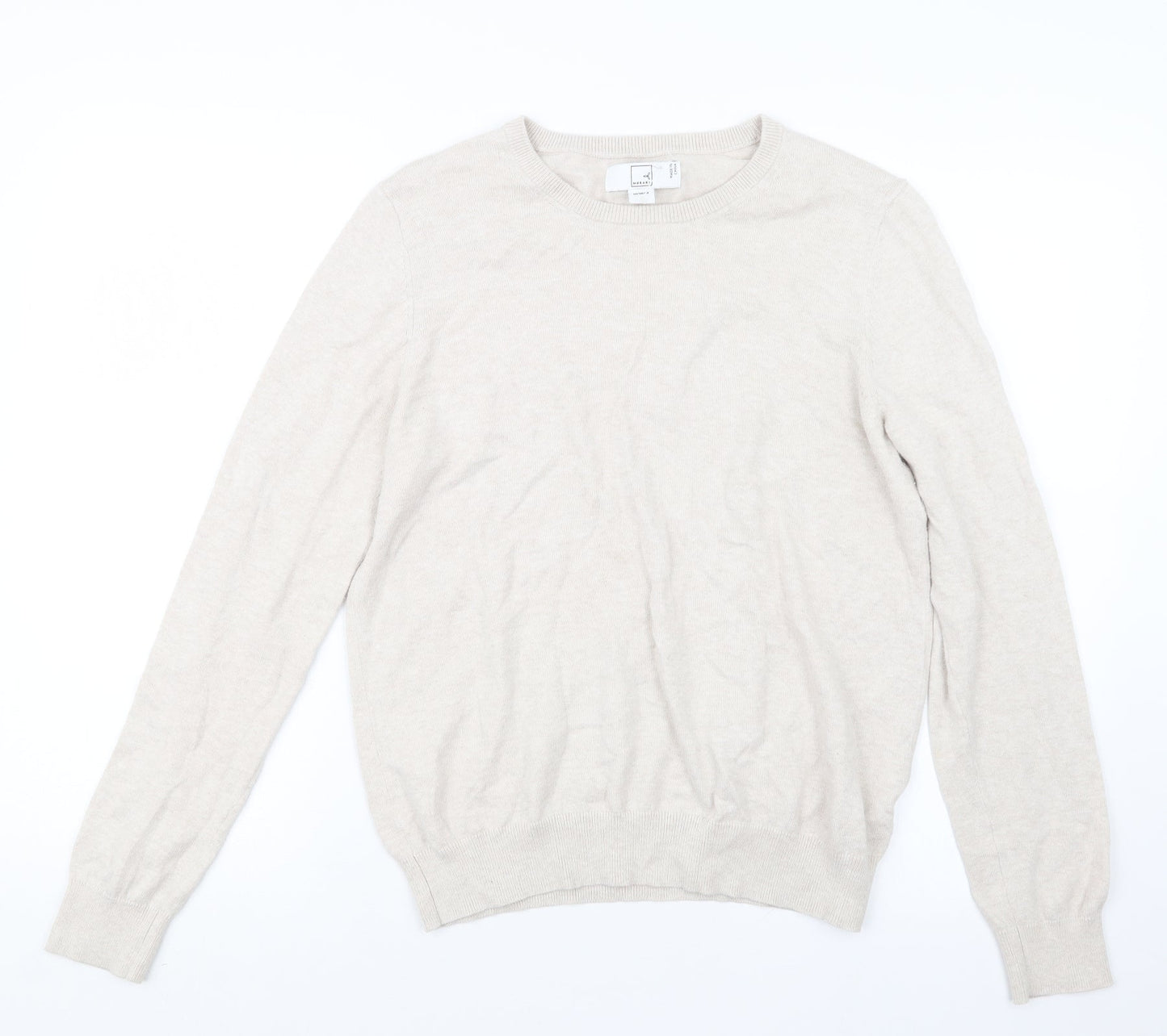 Meraki Womens Beige  Knit Pullover Jumper Size M