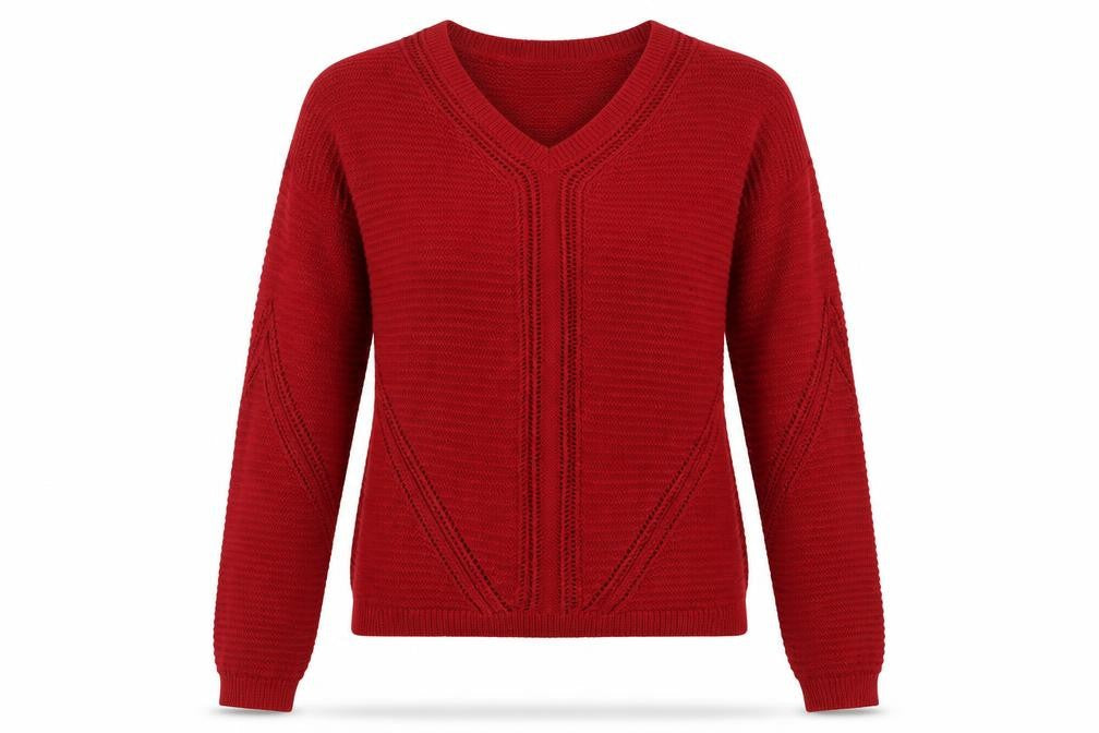 Papaya Womens Red  Knit Pullover Jumper Size M