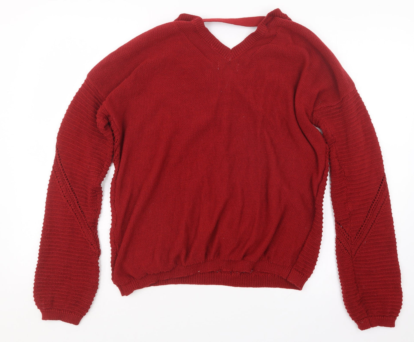 Papaya Womens Red  Knit Pullover Jumper Size M